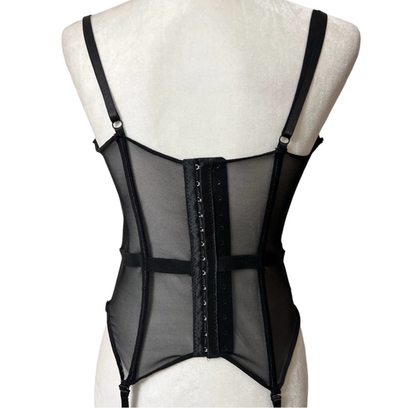 Just Sexy Lingerie bustier black red lace boning large EUC - Picture 2 of 7